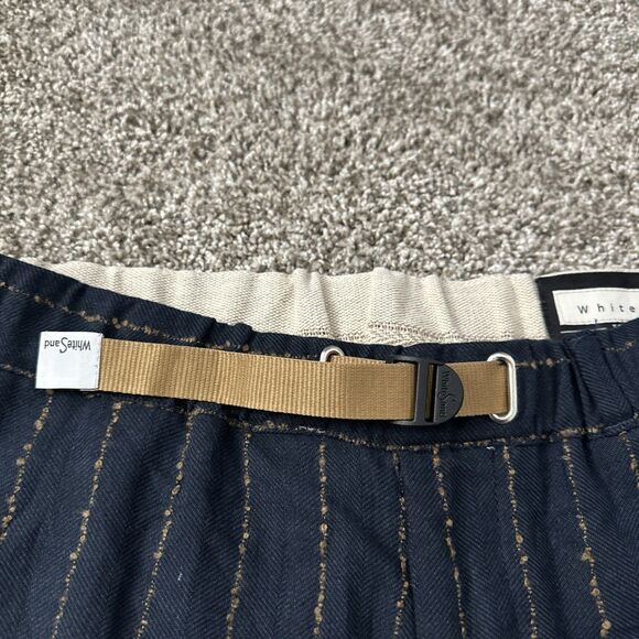 White Sand Waist Belt Trunk Pants Dark Blue Striped Men’s Size 50 Made In Italy - Picture 4 of 12